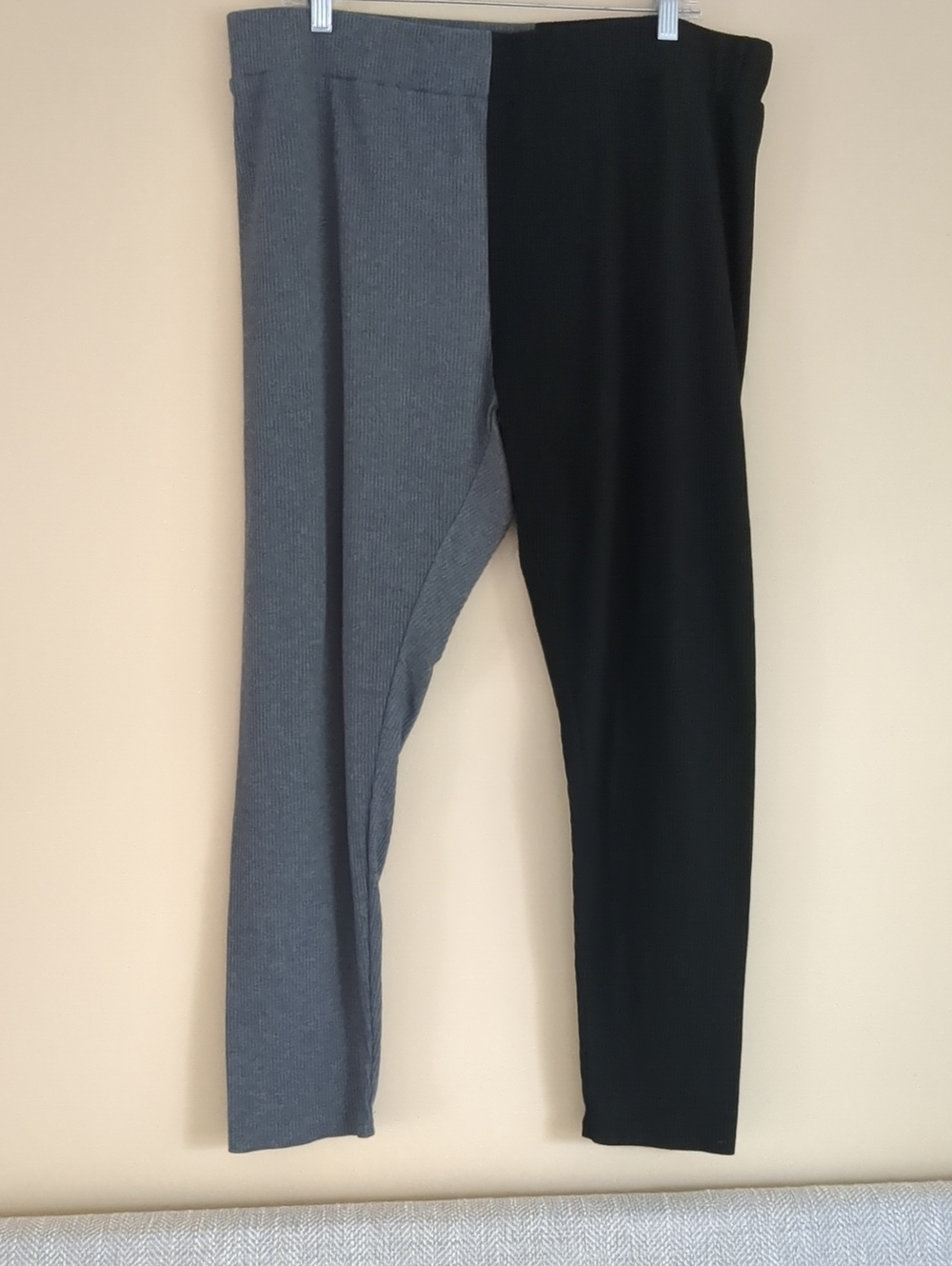 4XL Ribbed Shein Curve Black And Gray Leggings